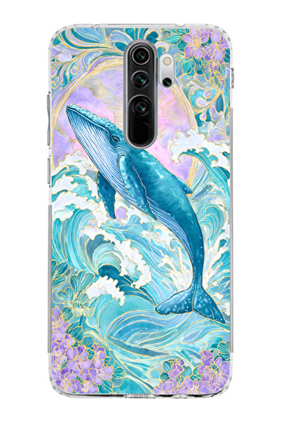 moonset Redmi Note 8 Pro Uyumlu Baskılı Yumuşak Silikon Şeffaf Telefon Kılıfı