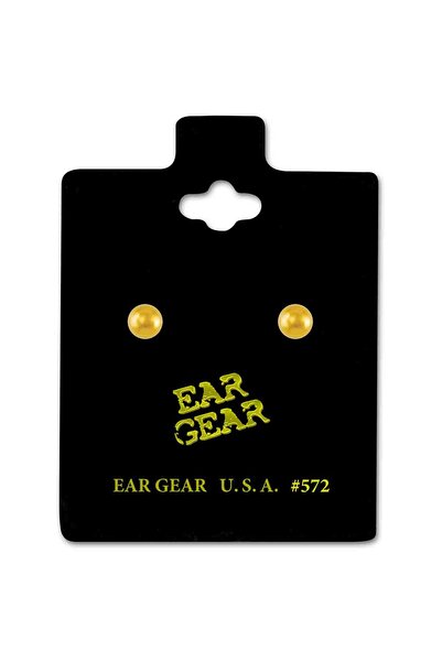 EAR GEAR Earring USA 24K Gold Plated with 2mm Ball Style - 572