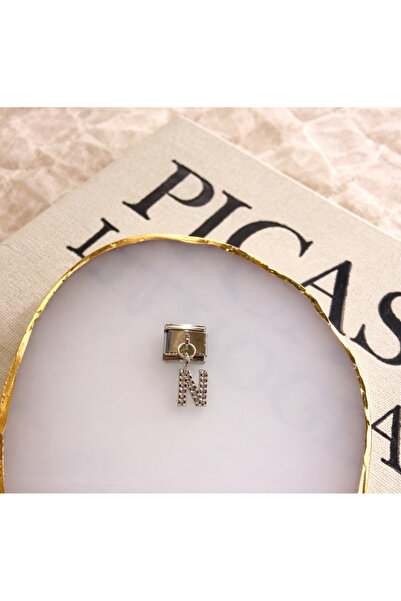 ANKA JEWELLRY Steel Hanging Letter N Italian Charm