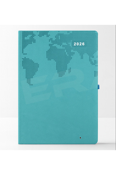 Mercan 2026 14X20 Turquoise Thermo Leather Daily Agenda