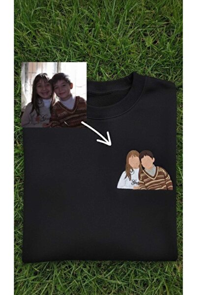 estevia Kişiye Özel Fotoğraf Nakışlı Sweatshirt Unisex