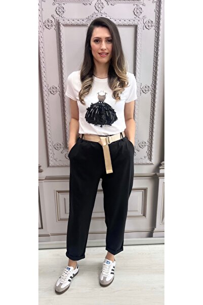 styleFlex Tapered pants made of elastic cotton and belt included