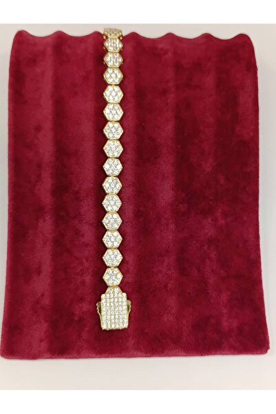 Petek Detaylı Gurmet Bileklik (Gold Tone / 20 cm)