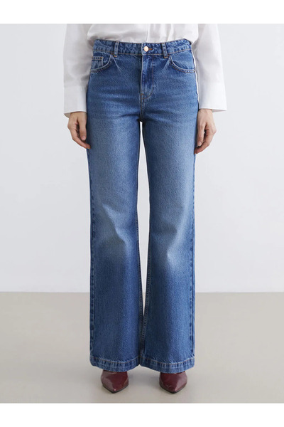 LC Waikiki Γυναικείο τζιν παντελόνι LCW Indigo Flare