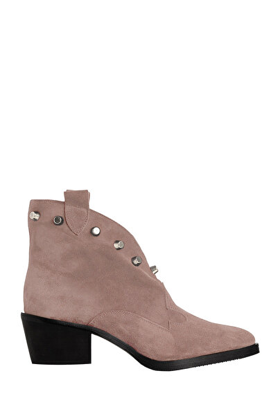 ToH Shoes Clara Boots Dusty Pink Suede And Silver Studs
