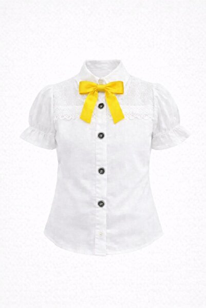 Kuraff Giyim Girls' Special Day Shirt with Ruffle Detail on the Front
