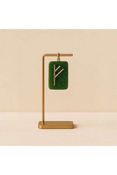 SCULTORE Fehu Rune Kolye – Bereket ve Zenginlik Sembolü | El Yapımı Reçine Ko...