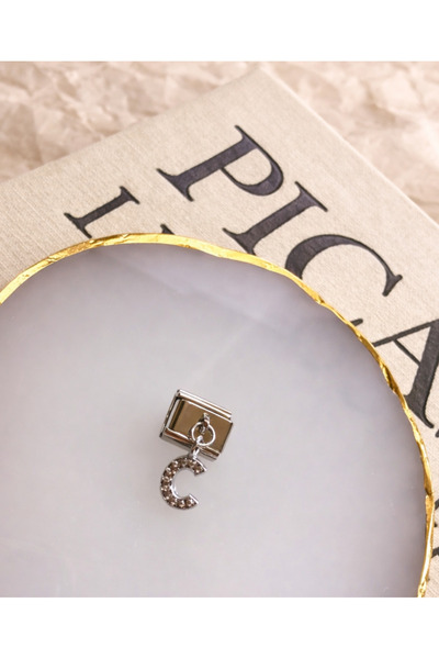 ANKA JEWELLRY Steel Hanging Letter C Italian Charm