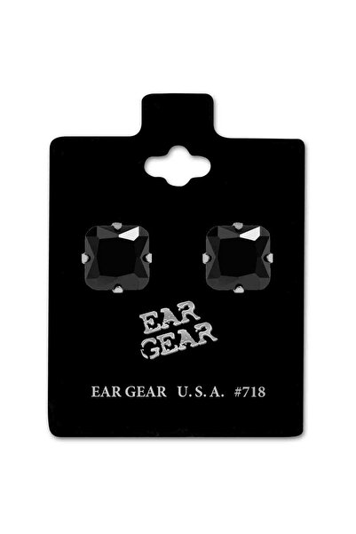 EAR GEAR قرط أمريكي من الفولاذ المقاوم للصدأ 316L مرصع بحجر زركونيا مكعب أسود...