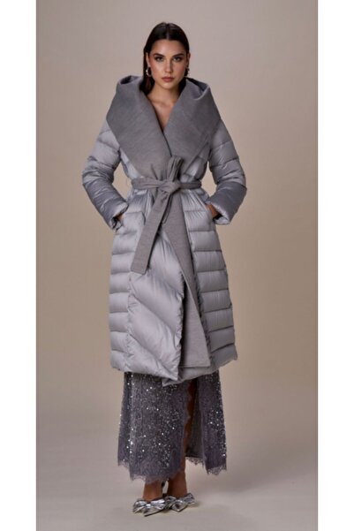 No Secrets LONG DOWN JACKET WITH FABRIC