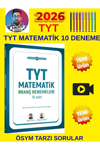 Mert Hoca Yayınları Yeni Ürün Mert Hoca 2026 TYT Matematik 10 Adet Branş Dene...