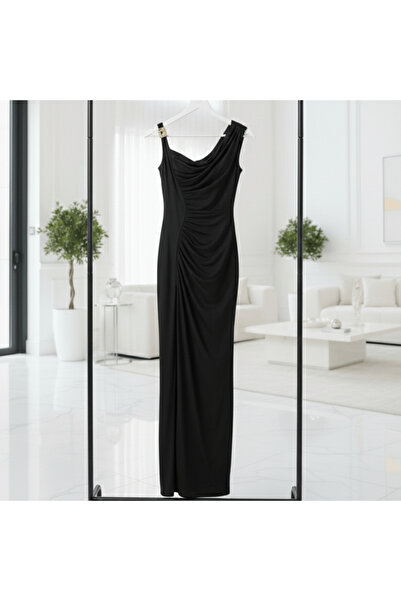 alqarat فستان سيلينا إنفرز-ستان من الكريب بثنيات