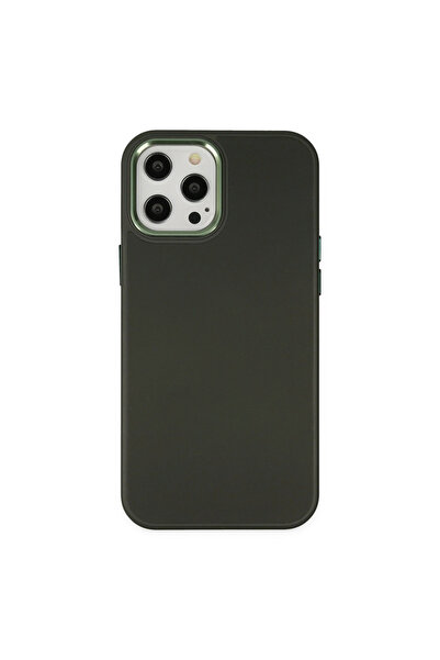 eco port iPhone 12 Pro Max Case Asian Leather Silicone - Dark Green