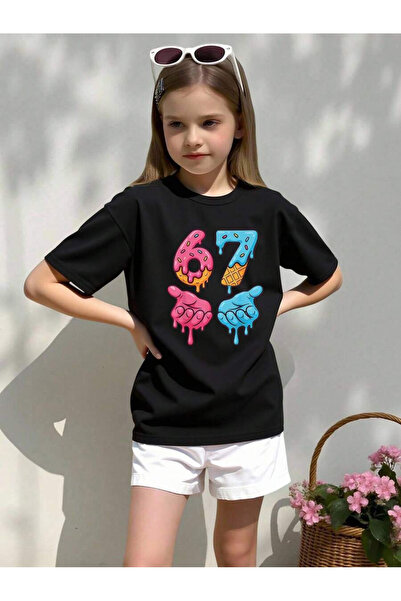 cc collection تيشيرت قطني ممشط أساسي مطبوع للأولاد/البنات من ست إلى سبع سنوات