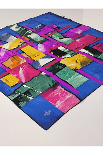 PİRAMİT Sarar Interview Tivil Silk Scarf Saks Blue 10003-7