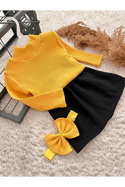 BAHNUR Baby Child Green Black Blazer and Skirt Set