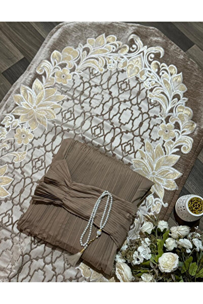 Gerenic طقم صلاة فاخر متكامل يتكون من سجادة صلاة مبطنة وناعمة مع شرشف صلاة