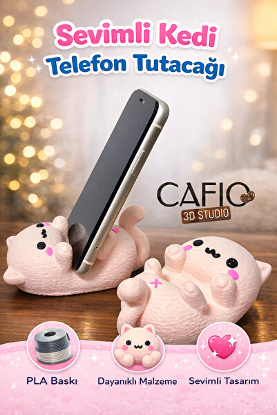 3D Sevimli Kedi Eğlenceli Telefon Tutucu & Masaüstü Dekor