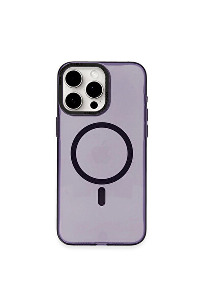 eco port iPhone 15 Pro Case Anka Pc Magneticsafe Hard Metal Cover - Purple