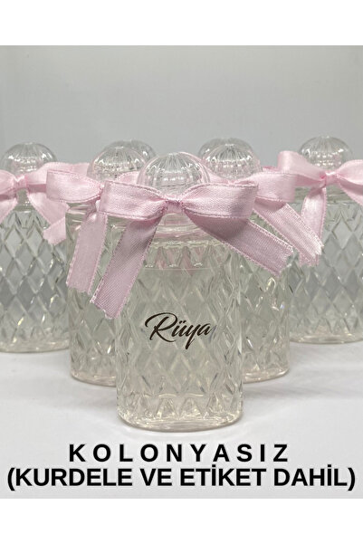 Pearl Star (40 ADET) Pembe Kurdele Süslemeli-Etiketli Baklava Mika Plastik Bo...