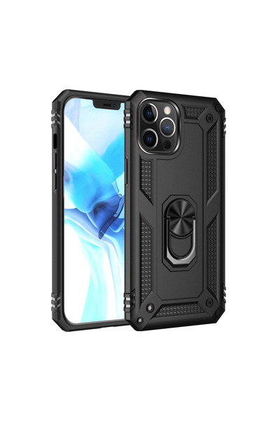 eco port غطاء سيليكون لـ iPhone 12 Pro Max مع حلقة صوفيا - أسود