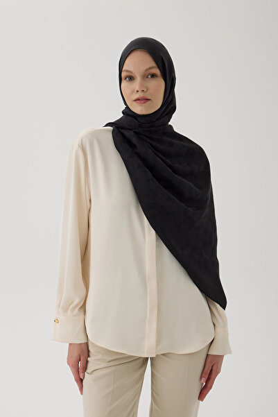 Valentino Orlandi Logo Series Monogram Shawl - 06244 Black