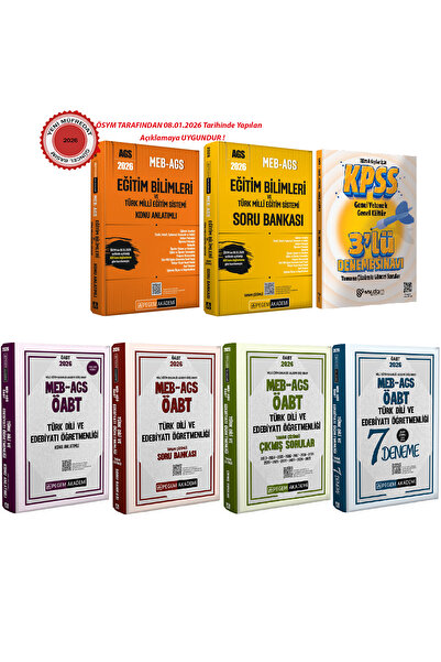 Pegem Akademi Yayıncılık 2026 MEB AGS ÖABT Türk Dili ve Edebiyatı Konu-Soru B...