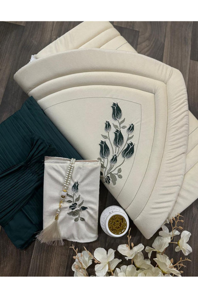 Gerenic طقم صلاة فاخر يتكون من سجادة مبطنة طبية، وشرشف صلاة، وغطاء مصحف