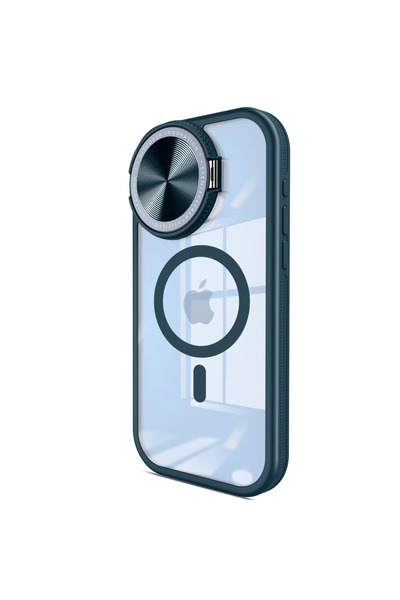 eco port iPhone 15 Pro Case Telescope Lens Magsafe Silicone Cover - Navy Blue