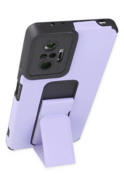 Epilons حافظة ريدمي نوت 10 من السيليكون مع حامل ميجا - أرجواني