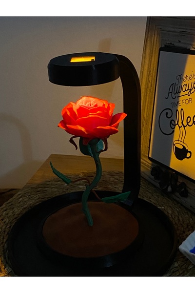 Solmayan Gül Led Gece Lambası Kadınlar Günü Hediyesi