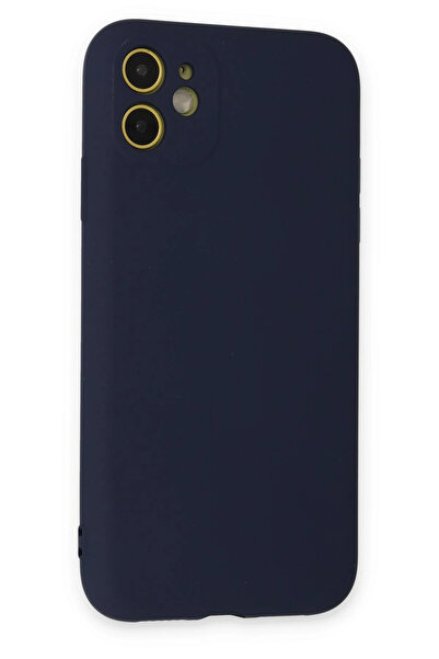 Epilons جراب آيفون 11 نانو من الداخل سيليكون مخملي - أزرق داكن