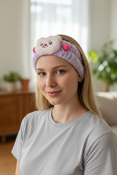 KANİNCHEN رباط شعر نسائي فائق النعومة لغسل الوجه، رباط شعر مرن للمكياج