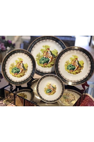 hediye ESTERHOMEDECOR 6 Kişilik 24 parça porselen klasik yemek takımı