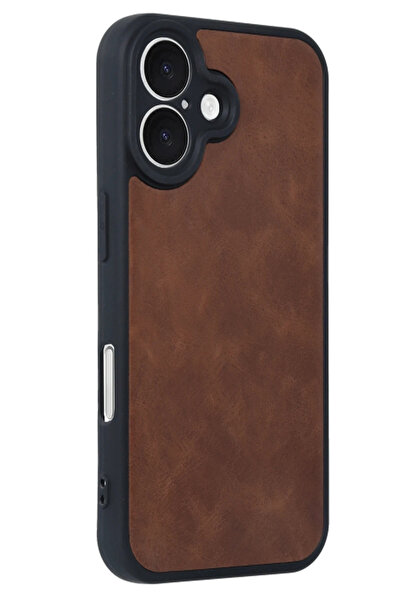 Najmaddin غطاء جلدي من نيو فيس لهاتف آيفون 16 - لون بني