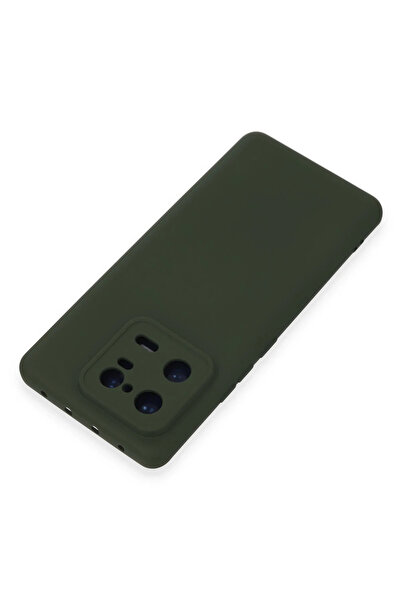 Epilons حافظة Mi 13 مصنوعة من السيليكون المخملي الداخلي - أخضر داكن