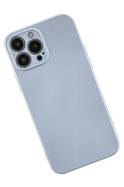 Epilons حافظة آيفون 13 نانو من السيليكون المخملي - سكاي