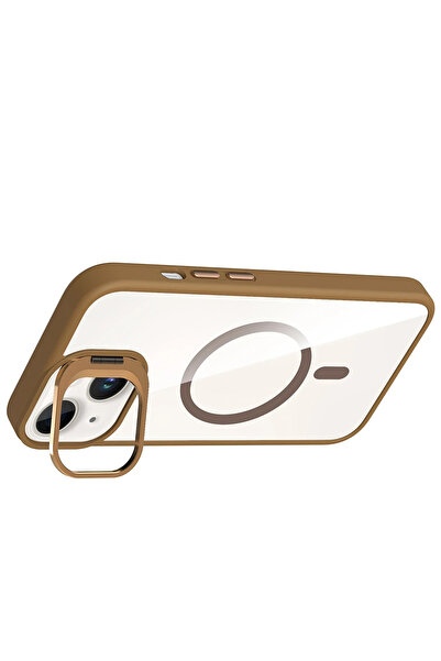 Epilons غطاء حامل ماجسيف مع عدسة لـ آيفون 13 بريميوم - بني