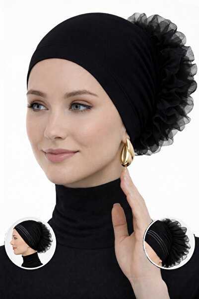 Ramellia Dikişsiz Silikonlu Fırfırlı Bone Kaymaz Bone , Şal Bone Eşarp Bonesi...