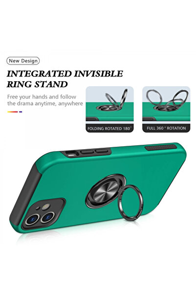 Najmaddin غطاء نيو فيس لآيفون 12 مع حلقة إيليت - أخضر