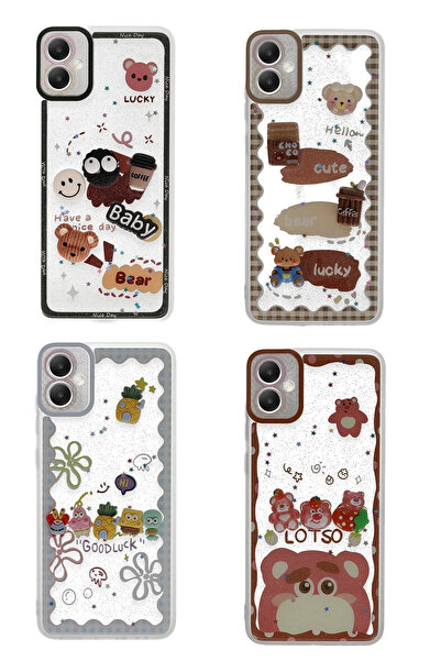 Najmaddin Newface حافظة سامسونج جالاكسي A05 غطاء سيليكون منقوش حلو - أزرق فاتح