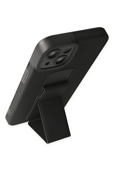 Najmaddin حافظة نيو فيس آيفون 14 بلس ميجا ستاند سيليكون - أسود