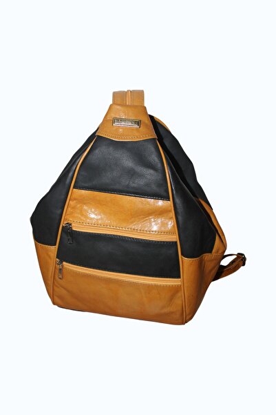 MEBES Genuine Leather Women's Bag Saka Model Mustard Black Çntdrhardalsyh06 o...