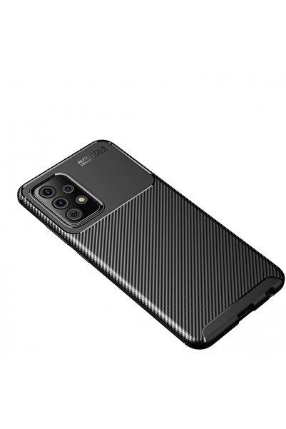 Epilons Galaxy A72 Case Auto Focus Carbon Cover - Black