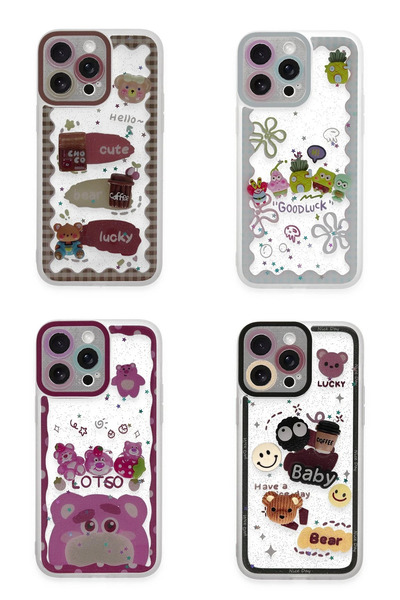 Epilons غطاء سيليكون بنمط حلو لهاتف آيفون 14 - وردي