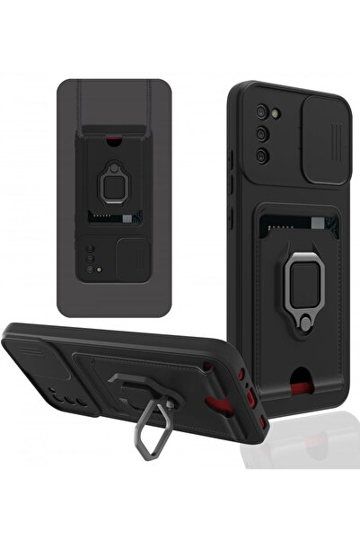 Epilons Galaxy A02S Case Zuma Silicone with Ring and Business Card Holder - B...