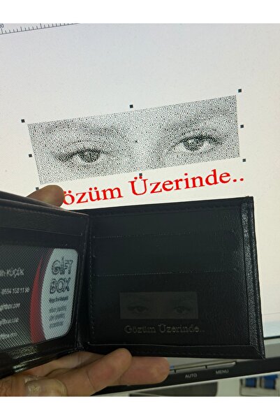 Çelik Kişiye Özel Göz Baskılı Cüzdan - 14 Şubata Özel Hediye
