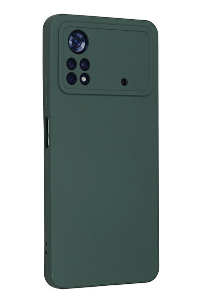 Epilons حافظة Poco X4 5G من السيليكون المخملي الداخلي - أخضر داكن