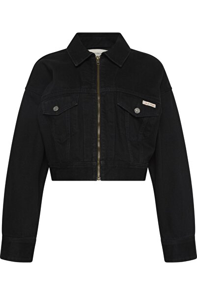 Calvin Klein DENIM CROPPED JACKET SOFT BLACK