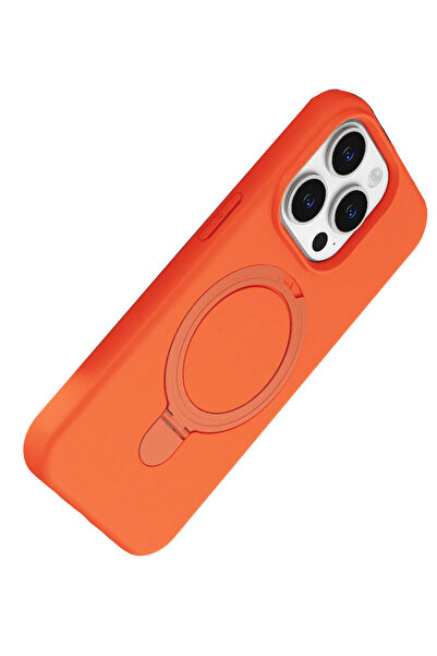Epilons غطاء آيفون 14 ماج سيف مع حامل - برتقالي